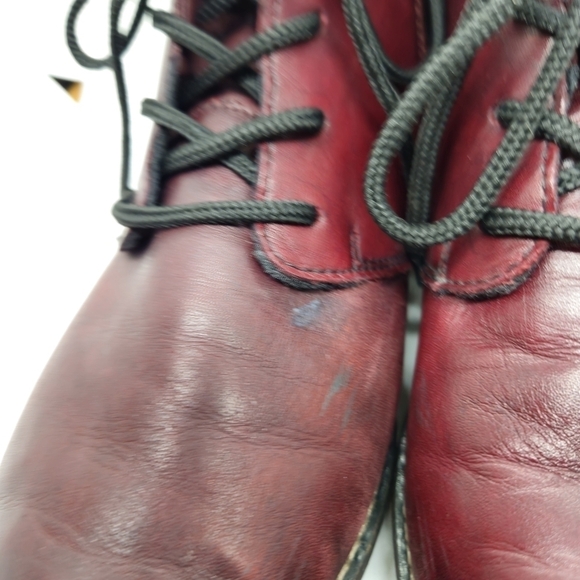 Remonte dark red leather ankle boots with gray collar EU 38 - Picture 12 of 14